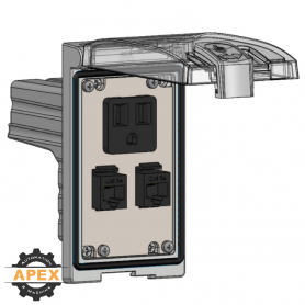 MENCOM | LP1-DP1-2RJ45 | LOW PROFILE PANEL CONNECTOR