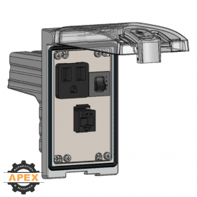 MENCOM | LP1-DP1-RJ45-R | LOW PROFILE PANEL CONNECTOR