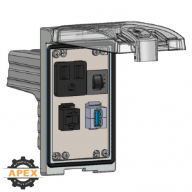 MENCOM | LP1-DP1-RJ45-USB-AFAF-R | LOW PROFILE PANEL CONNECT