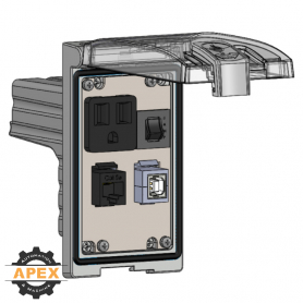 MENCOM | LP1-DP1-RJ45-USB-BFAF-R | LOW PROFILE PANEL CONNECT