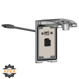 MENCOM | LP1-RJ45-USB-03 | LOW PROFILE PANEL CONNECTOR