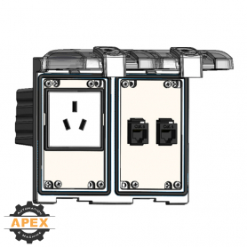MENCOM | LP2-DCH1-2RJ45 | LOW PROFILE PANEL CONNECTOR