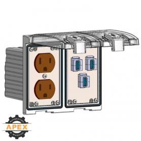 MENCOM | LP2-DP-3USB-AFAF | LOW PROFILE PANEL CONNECTOR