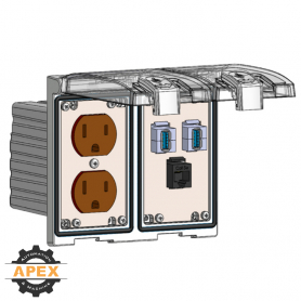 MENCOM | LP2-DP-RJ45-2USB-AFAF | LOW PROFILE PANEL CONNECTOR