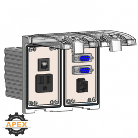 MENCOM | LP2-DP1-2DB9-RJ45-R | LOW PROFILE PANEL CONNECTOR