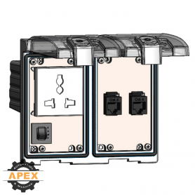 MENCOM | LP2-DUN-2RJ45-R | UNIV RCPT; 2 RJ45; R