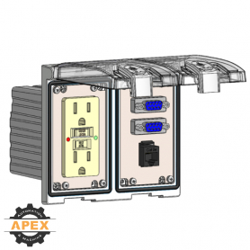 MENCOM | LP2-GF-2DB9-RJ45 | LOW PROFILE PANEL CONNECTOR