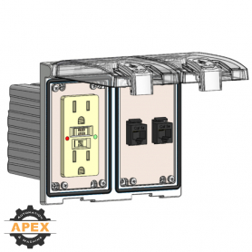 MENCOM | LP2-GF-2RJ45 | LOW PROFILE PANEL CONNECTOR