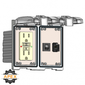 MENCOM | LP2-GF-RJ45-R | LOW PROFILE PANEL CONNECTOR