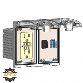 MENCOM | LP2-GF-RJ45-USB-AFAF | LOW PROFILE PANEL CONNECTOR