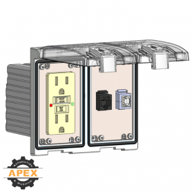 MENCOM | LP2-GF-RJ45-USB-BFAF | LOW PROFILE PANEL CONNECTOR