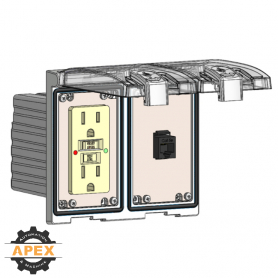 MENCOM | LP2-GF-RJ45 | LOW PROFILE PANEL CONNECTOR