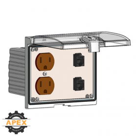 MENCOM | LP3-DP-2RJ45 | LOW PROFILE PANEL CONNECTOR