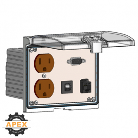 MENCOM | LP3-DP-DB9-PC9-RJ45-R | LOW PROFILE PANEL CONNECTOR