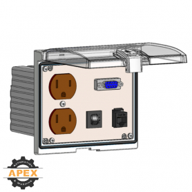 MENCOM | LP3-DP-DB9-RJ45-R | LOW PROFILE PANEL CONNECTOR