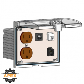 MENCOM | LP3-DP-RJ11-RJ45-R | LOW PROFILE PANEL CONNECTOR