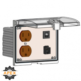 MENCOM | LP3-DP-RJ45-R | LOW PROFILE PANEL CONNECTOR