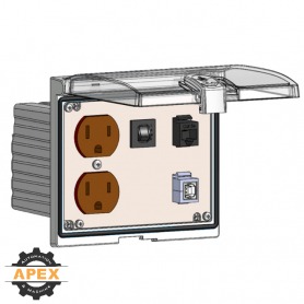 MENCOM | LP3-DP-RJ45-USB-BFAF-R | PANEL CONNECTOR