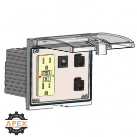 MENCOM | LP3-GF-2RJ45-5R | LOW PROFILE PANEL CONNECTOR