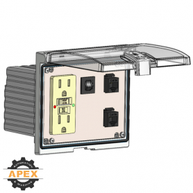 MENCOM | LP3-GF-2RJ45-R | LOW PROFILE PANEL CONNECTOR