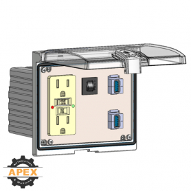 MENCOM | LP3-GF-2USB-AFAF-R | LOW PROFILE PANEL CONNECTOR