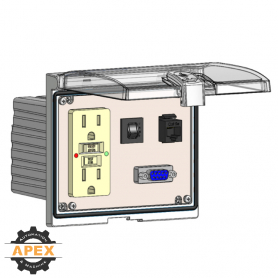 MENCOM | LP3-GF-DB9-RJ45-R | LOW PROFILE PANEL CONNECTOR