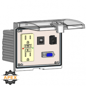 MENCOM | LP3-GF-DB9F-RJ45-R | LOW PROFILE PANEL CONNECTOR