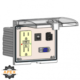 MENCOM | LP3-GF-DB9M-RJ45-R | LOW PROFILE PANEL CONNECTOR