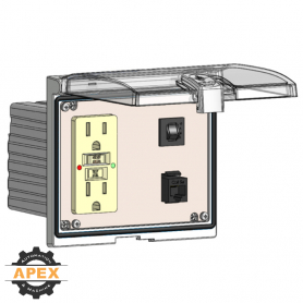 MENCOM | LP3-GF-RJ45-15R | LOW PROFILE PANEL CONNECTOR