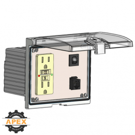 MENCOM | LP3-GF-RJ45-5R | LOW PROFILE PANEL CONNECTOR