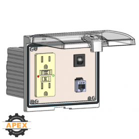 MENCOM | LP3-GF-RJ45S-R | LOW PROFILE PANEL CONNECTOR