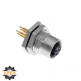 MENCOM | MDE45-4FR-BM-PCB | M12 D-CODED ETHERNET RECEPTACLE