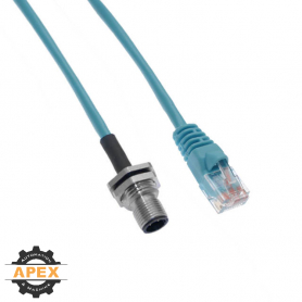 MENCOM | MDE45-4MR-RJ45-BM-10M | M12 D-CODED RECEPTACLE