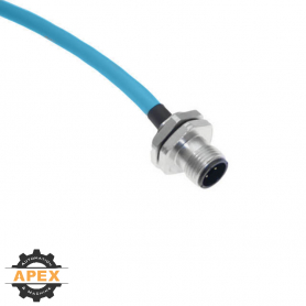 MENCOM | MDE45-8MR-PG9-1M | M12 MALE ETHERNET RECEPTACLE