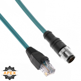 MENCOM | MDE45B-4MP-RJ45-10M | M12 D-CODED ETHERNET CORDSET