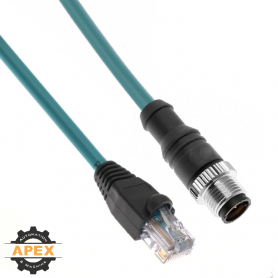 MENCOM | MDE45P-4MP-RJ45-5M | M12 D-CODED ETHERNET CORDSET