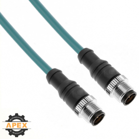 MENCOM | MDE45P-8MMP-15M | M12 MALE/MALE ETHERNET CORDSET
