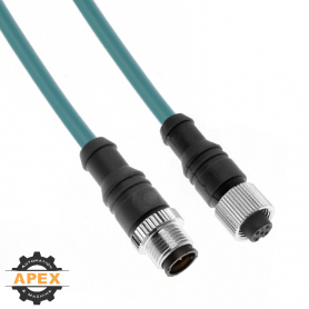 MENCOM | MDE45PB-8MFPS-5M | M12 MALE/FEMALE ETHERNET CORDSET