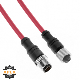 MENCOM | MDE45WB-4MFP-5M-RD | M12 D-CODED FLEX CORDSET
