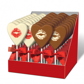 JUST FOR YOU MILK/WHITE HEART LOLLY 25G X 36