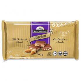 WATERBRIDGE BELGIAN MILK ALMOND BAR 300G X 12