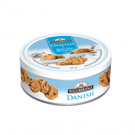 WATERBRIDGE DANISH GLUTEN FREE TIN 142g x 24