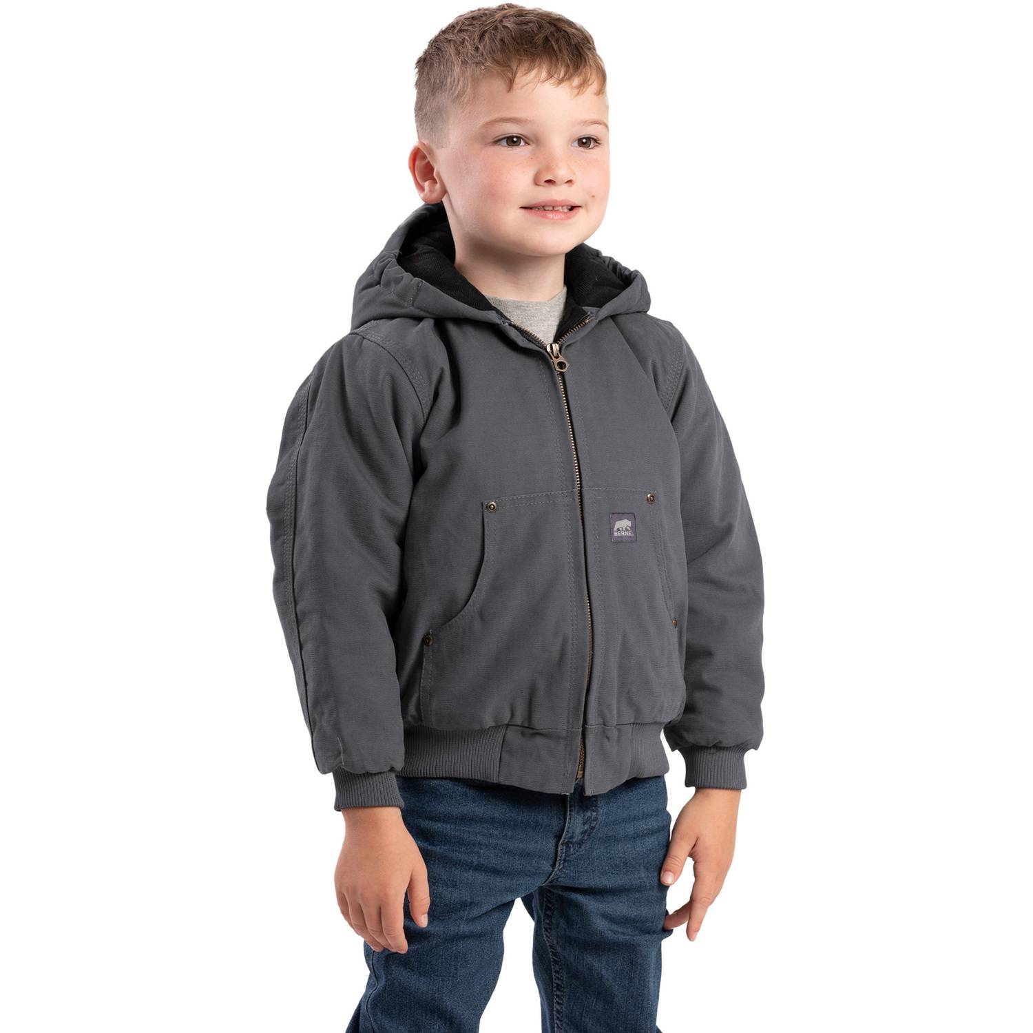 thumbnail image 2 of Minoti | Boys Long Jacket With Fleece Lining And Zip Pockets Black 2 of 14