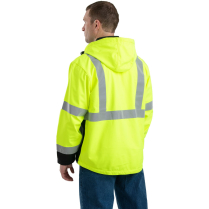 Berne Hi-Vis Type R Class 3 Softshell Jacket - On Model - Hi-Visibility Yellow - Back