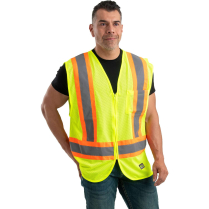 Berne Hi-Visibility Mesh Multi-Color Vest-Class 2 - On Model - Hi-Visibility Yellow - Side