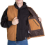 Heritage Duck Work Vest - On Model - Brown - Left Inside Pocket