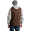 Berne V-Neck Vest Sherpa Lined - On Model - Bark - Back