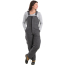 Women's Softstone Duck Insulated Bib Overall - On Model - Titanium - Front