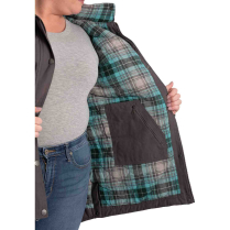 Berne Ladies' Barn Coat - On Model - Titanium - Inside Left Pocket