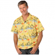 Blue Generation Adult Cocktail Print Camp Short Sleeve Shirt